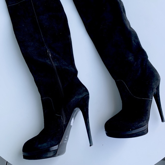 Wishbone Thy High suede Black Boots - 39 - Picture 2 of 4